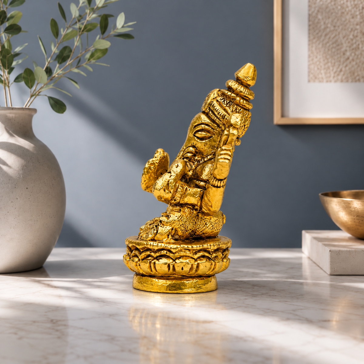 Lord Ganesha Idol – 24K Gold & 999 Silver Plated