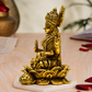 Goddess Lakshmi on Lotus with Kalash Idol | Antique Brass Finish