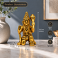 Lord Hanuman Kneeling with Gada Showpiece | Polished Brass Finish