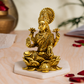 Goddess Lakshmi on Lotus with Kalash Idol | Antique Brass Finish