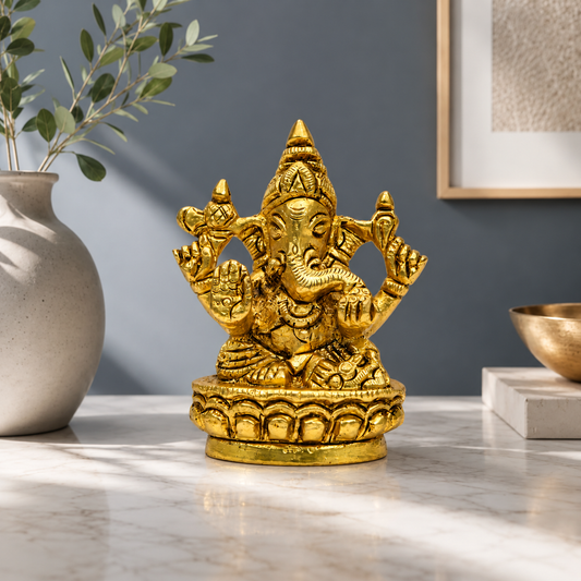 Lord Ganesha Idol – 24K Gold & 999 Silver Plated