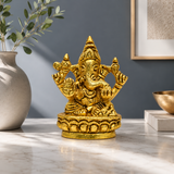 Lord Ganesha Idol – 24K Gold & 999 Silver Plated