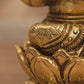 Lord Ganesha With Mouse Seated on Lotus Idol | Antique Golden Brass Finish