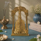 Goddess Tulja Bhavani Idol with Decorative Arch | Polished Golden Brass Finish