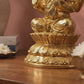 Lord Ganesha Sitting on Lotus Showpiece | Polished Brass Finish