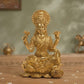 Goddess Lakshmi on Lotus with Wealth Kalash Idol | Antique Brass Finish