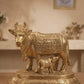 Gau Mata with Calf Idol | Polished Golden Brass Finish