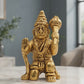 Lord Hanuman Kneeling with Gada Showpiece | Polished Brass Finish