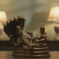 Lord Vishnu Resting on Sheshnag with Goddess Lakshmi Idol | Antique Golden Brass Finish