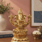 Lord Ganesha Idol With Lotus – 24K Gold & 999 Silver Plated